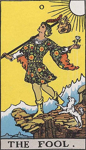 The The Fool card in the Rider-Waite tarot deck
