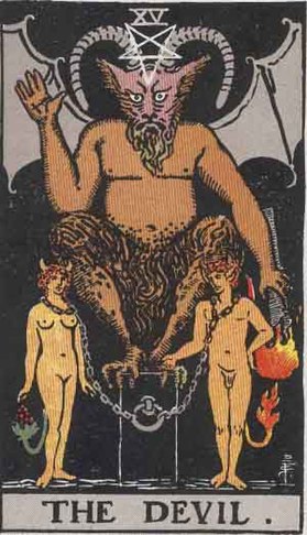 The The Devil card in the Rider-Waite tarot deck